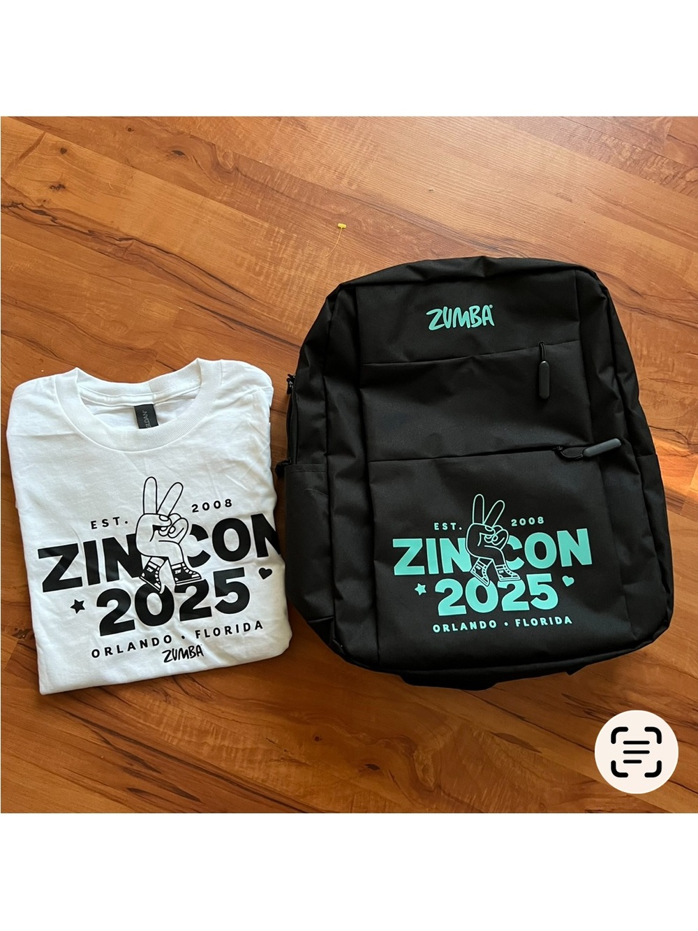 Zumba ZINCON 2025 Backpack and Tee Set - Black & Mint